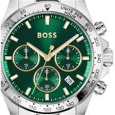 Gents Hugo Boss Hero Chronograph Tachymeter Green Dial Watch