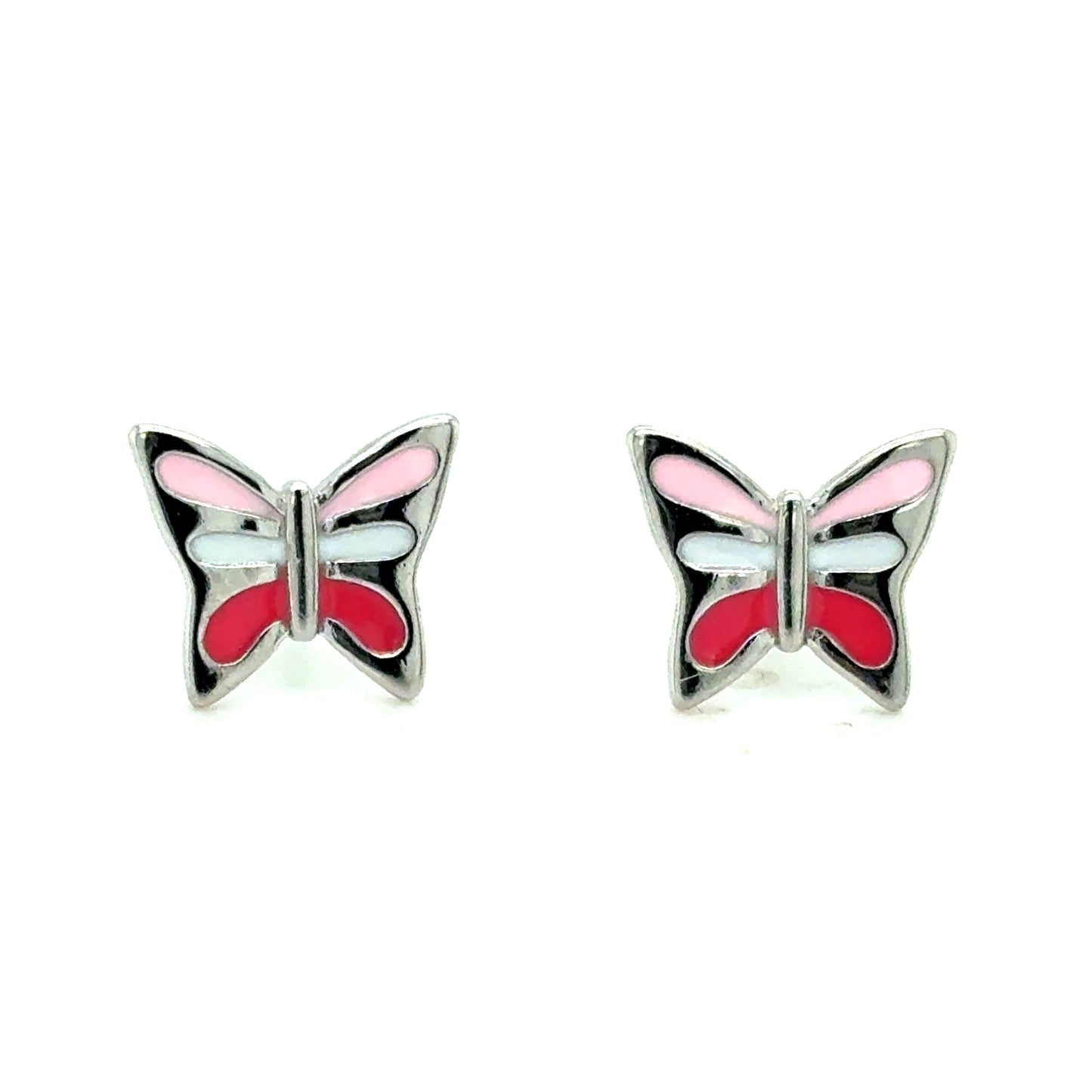 Sterling Silver Multicolour Butterfly Earrrings