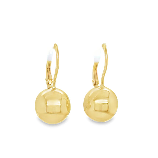 Sterling Silver Gold Plated German Wire Ball Drop Earring