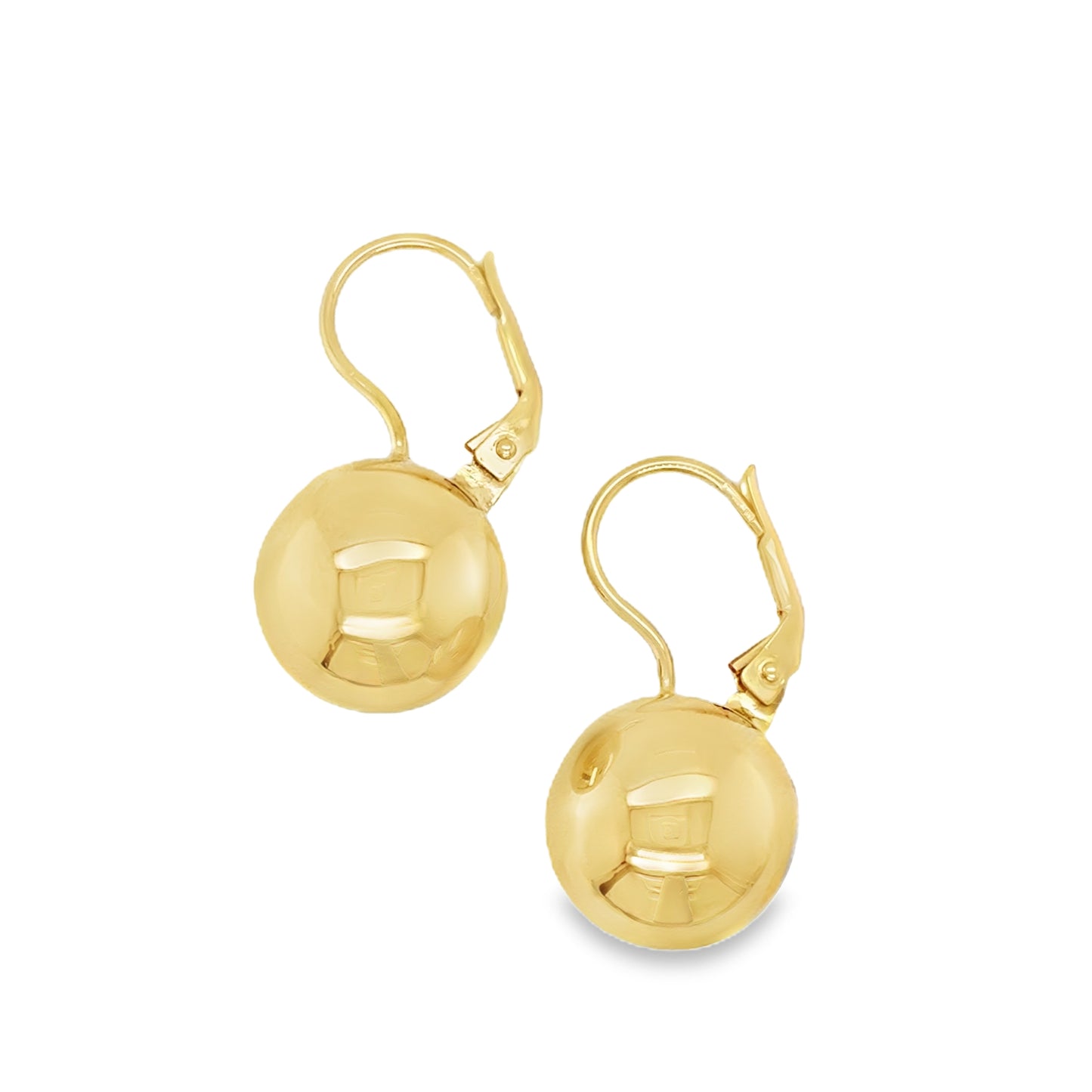 Sterling Silver Gold Plated German Wire Ball Drop Earring