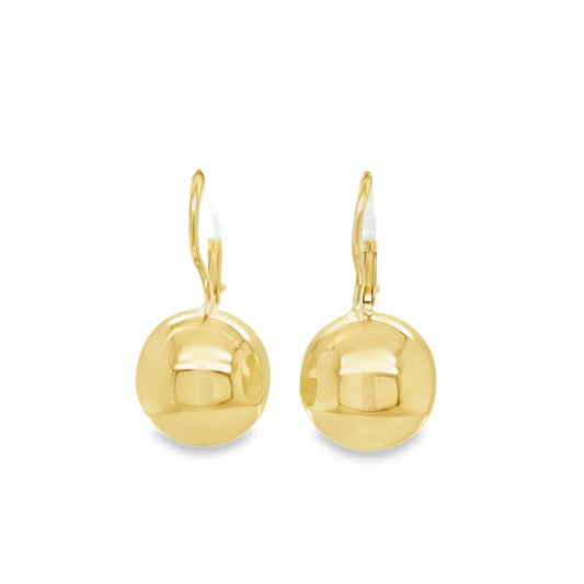 Sterling Silver Gold Plated German Wire Ball Drop Earring