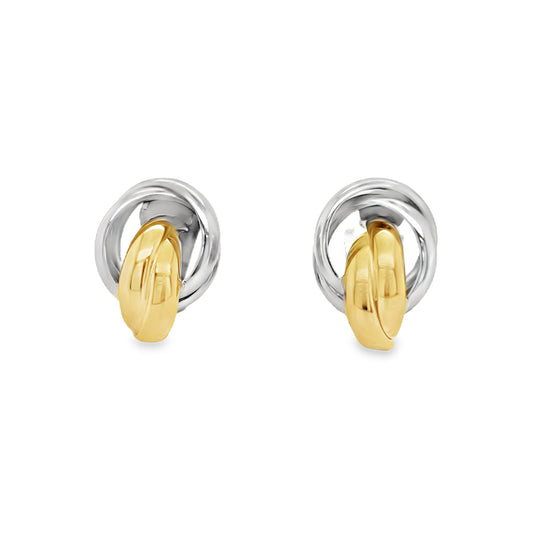 Sterling Silver and Gold Plated Double Swirl Earrings