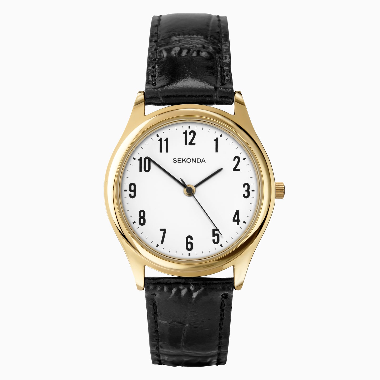Gents Sekonda White Dial Black Strap Watch