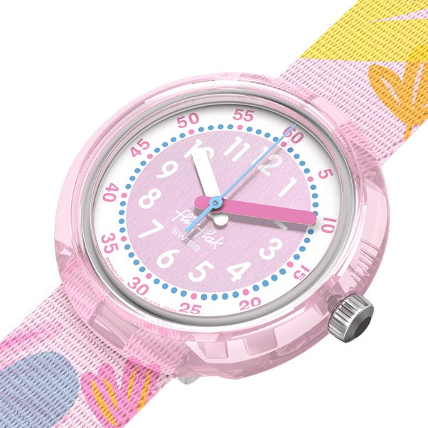 Flik Flak Pastel Paradise Pink Floral Watch