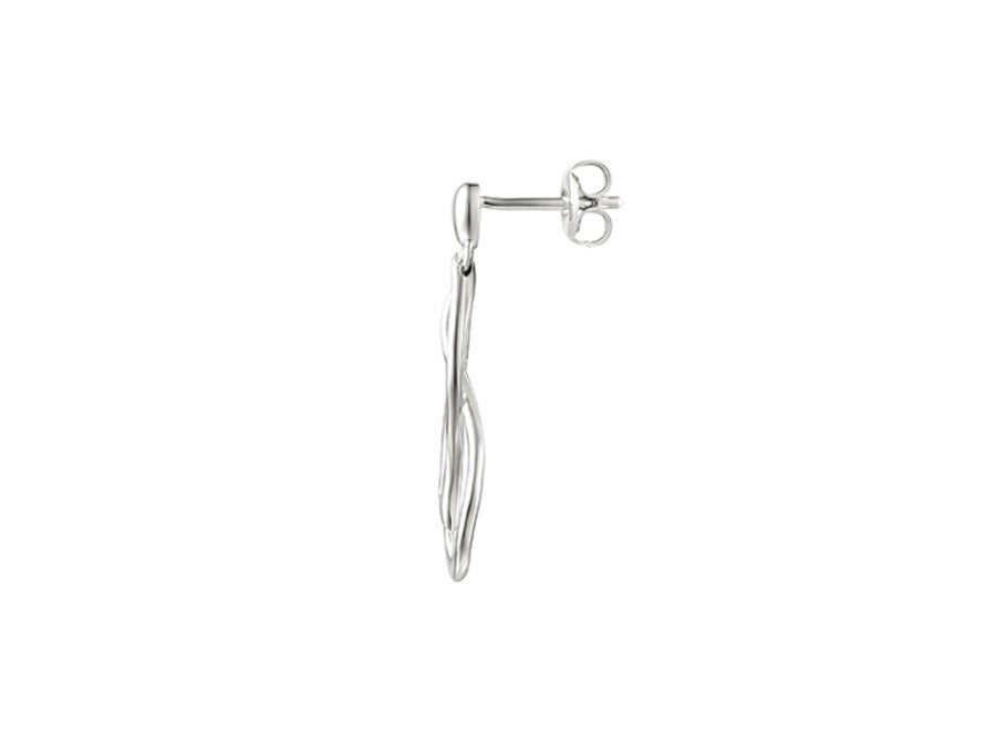 Sterling Silver Open Swirl Drop Earrings