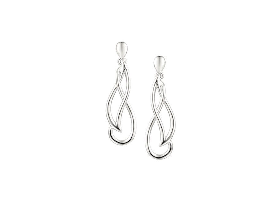 Sterling Silver Open Swirl Drop Earrings