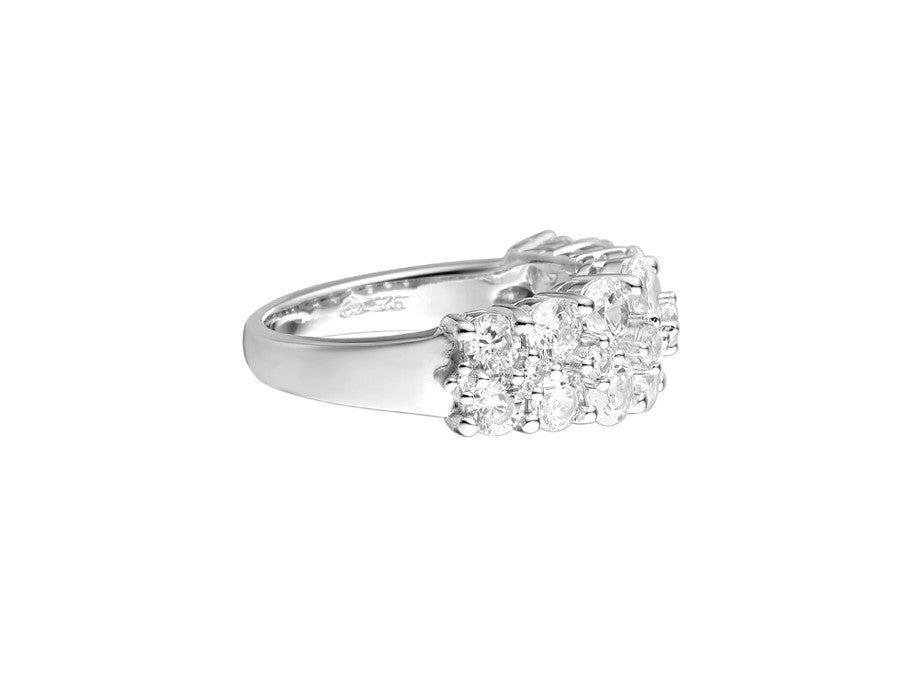 Sterling Silver Double Row CZ Ring