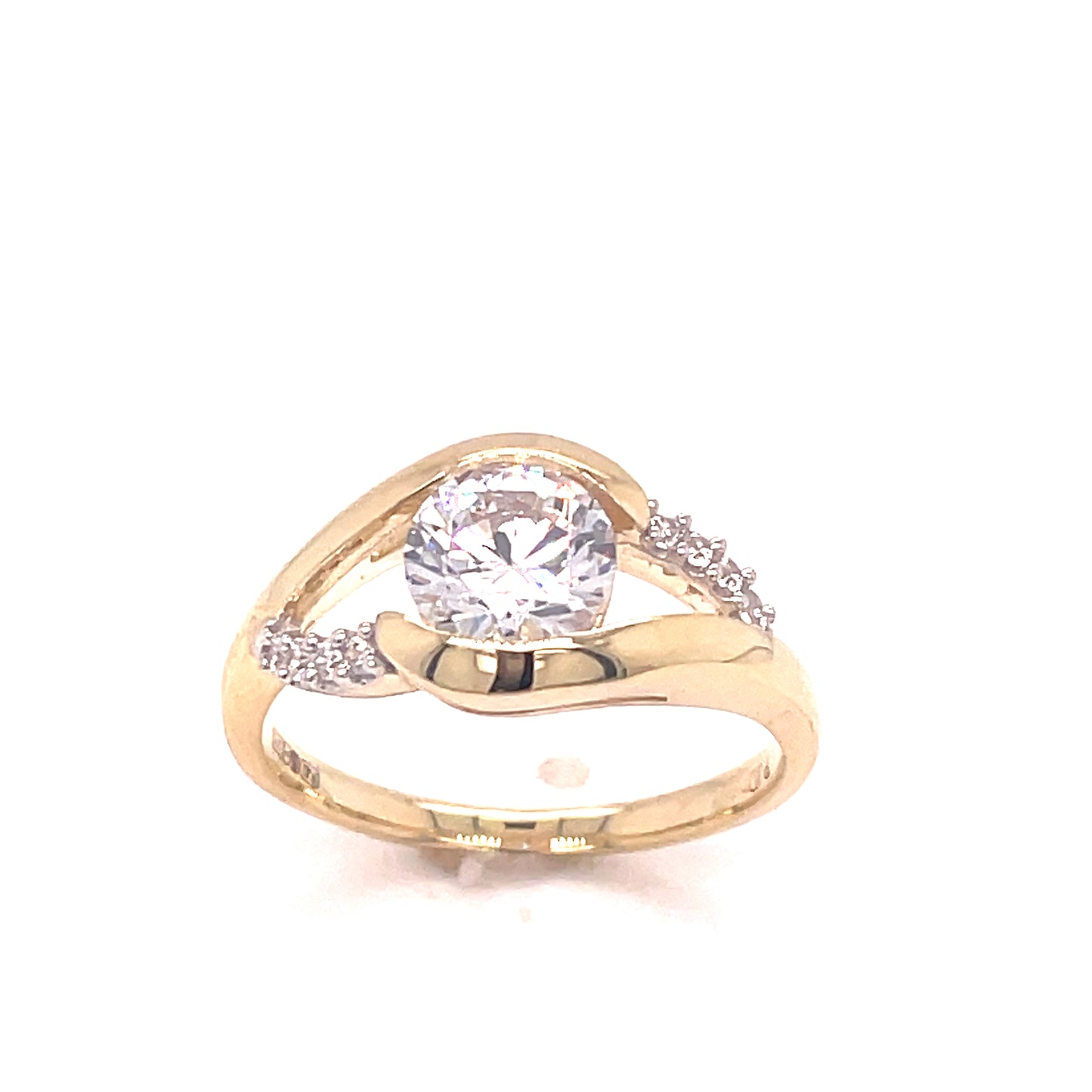 9ct Solitaire Cubic Zirconia Dress Ring