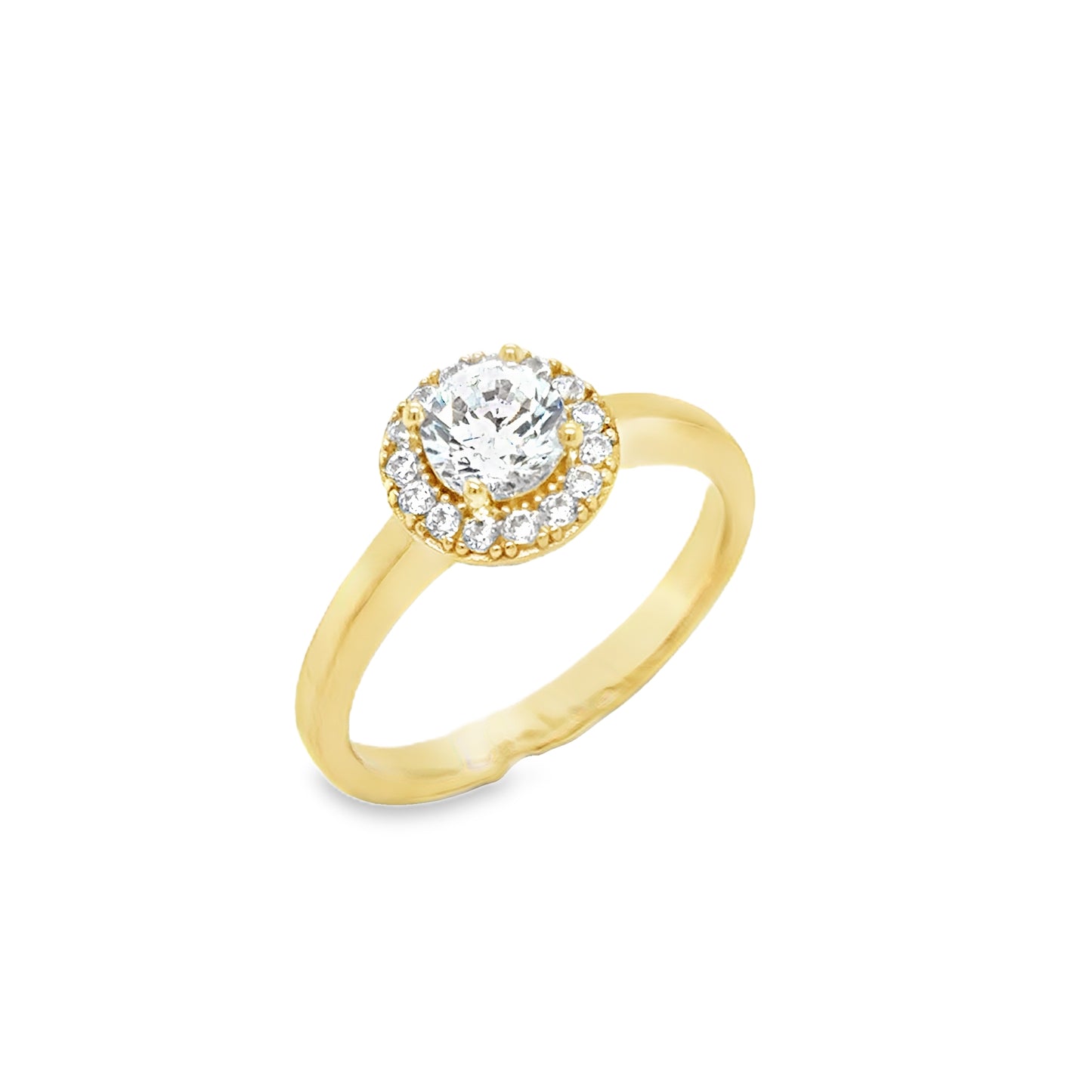 9ct Cubic Zirconia Round Halo Ring