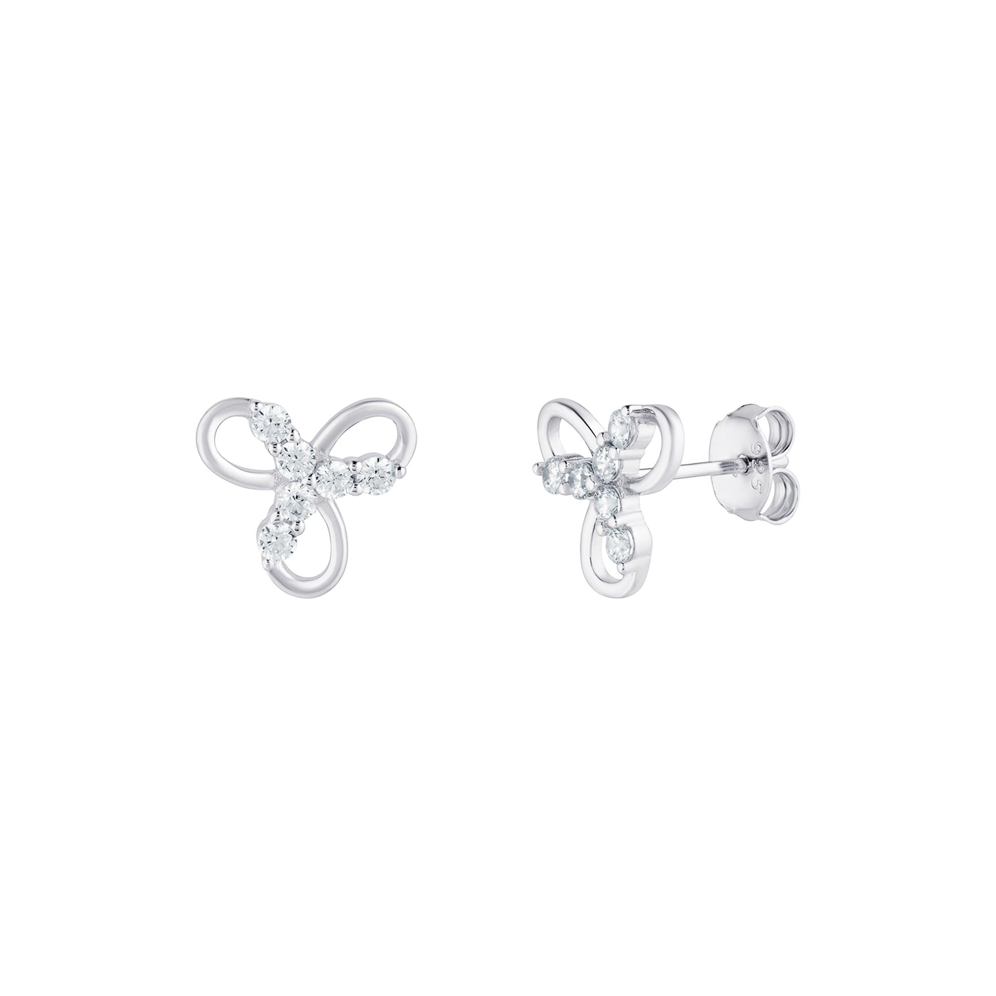 Sterling Silver Circle Cubic Zirconia Style Earrings
