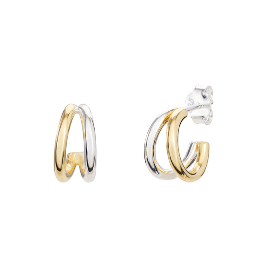 Sterling Silver/ Gold Plated Hoop Earring