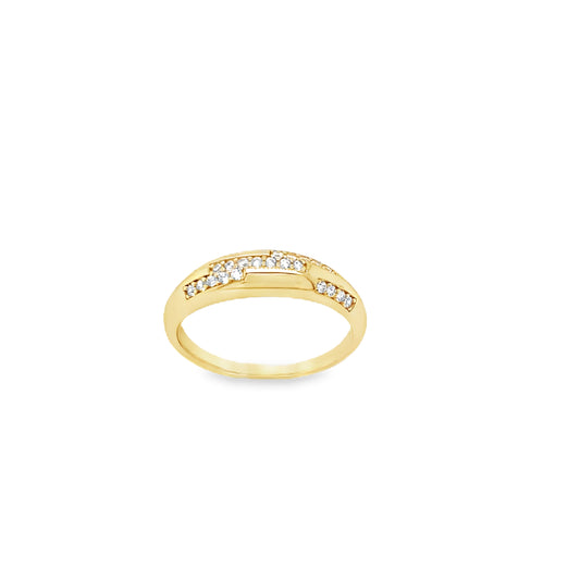 9ct Cubic Zirconia Line Scatter Dress Ring