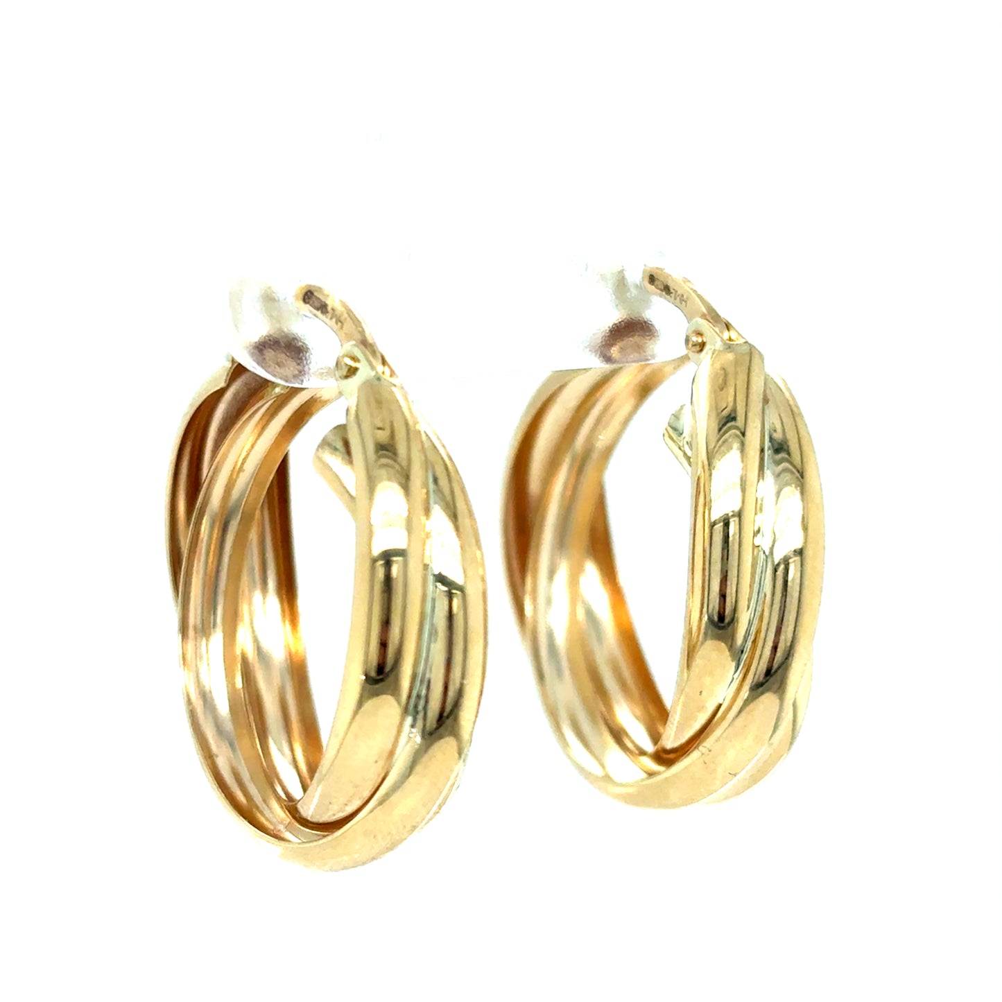 9ct Yellow Gold Twist Hoop Earrings