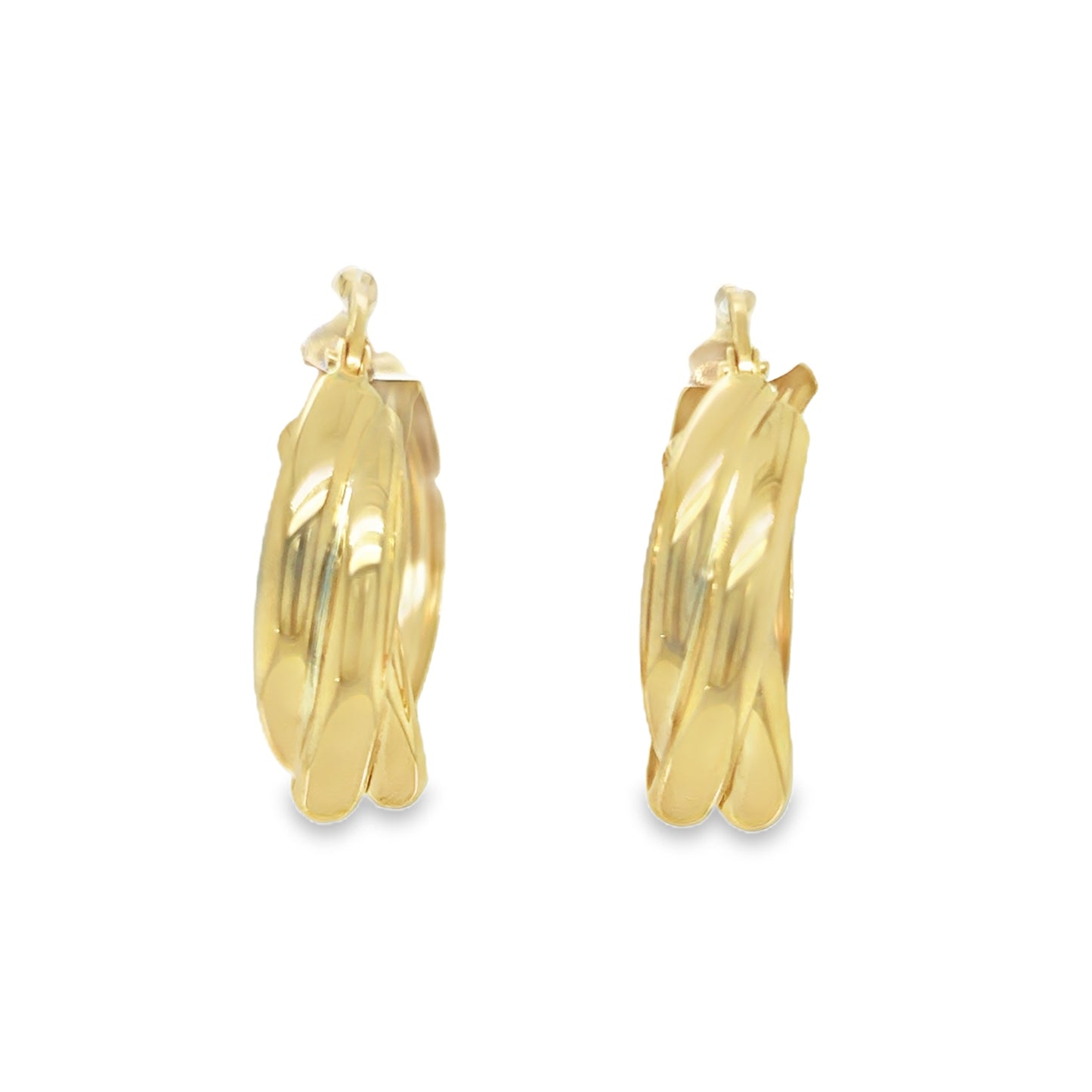 9ct Yellow Gold Twist Hoop Earrings