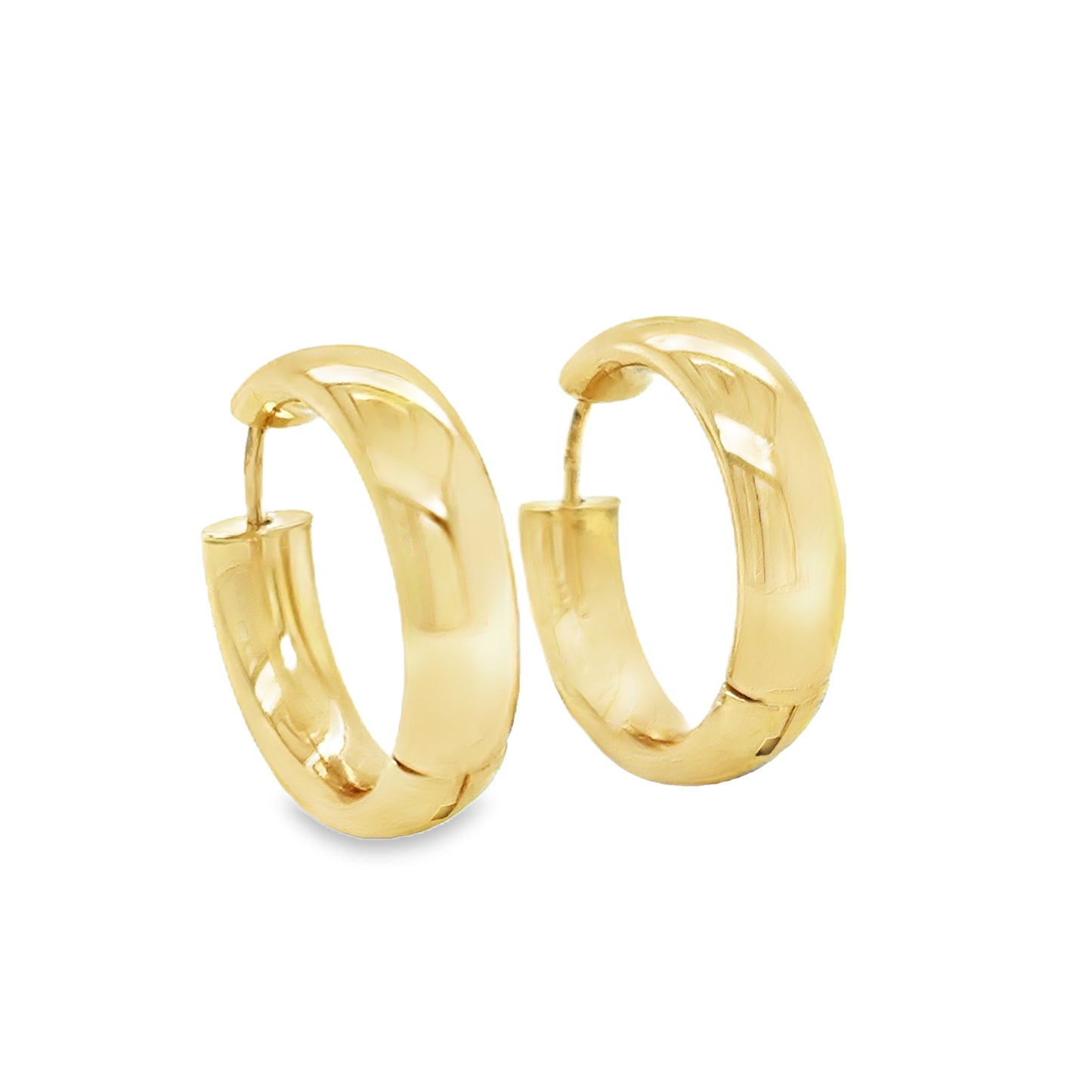 9ct Yellow Gold Flat Huggy Hoop Earrings