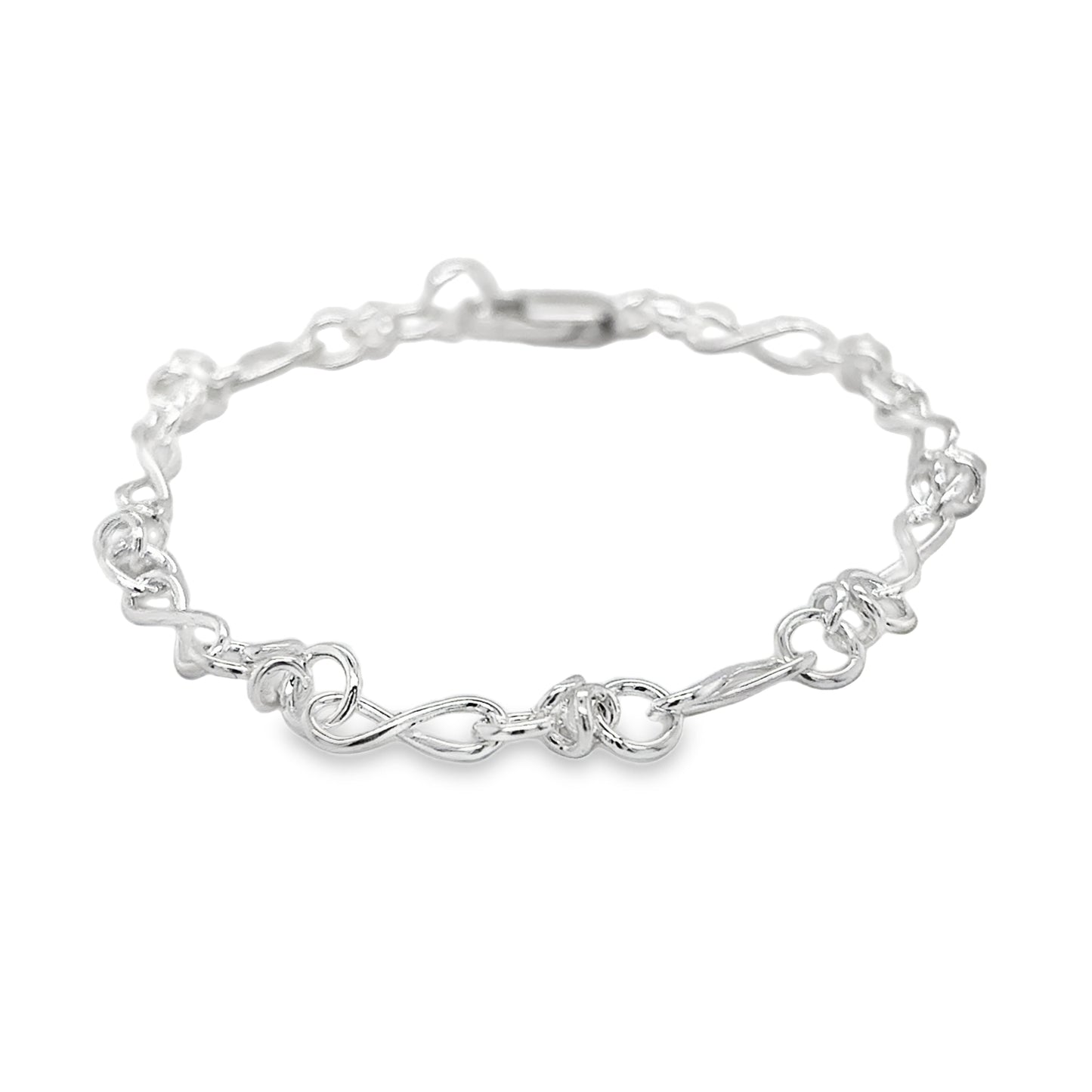 Sterling Silver Infinity Link Bracelet 7.5"