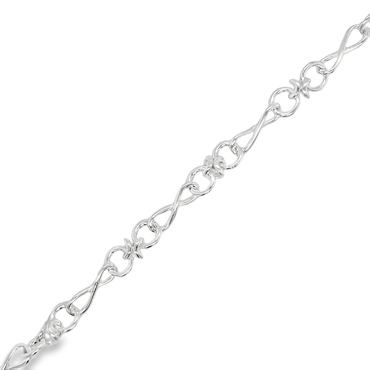 Sterling Silver Infinity Link Bracelet 7.5"