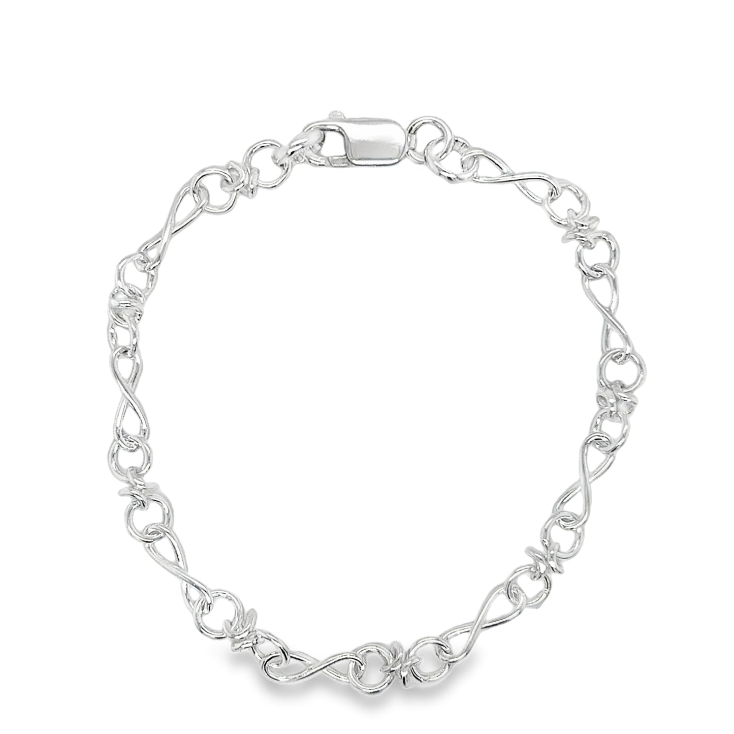Sterling Silver Infinity Link Bracelet 7.5"