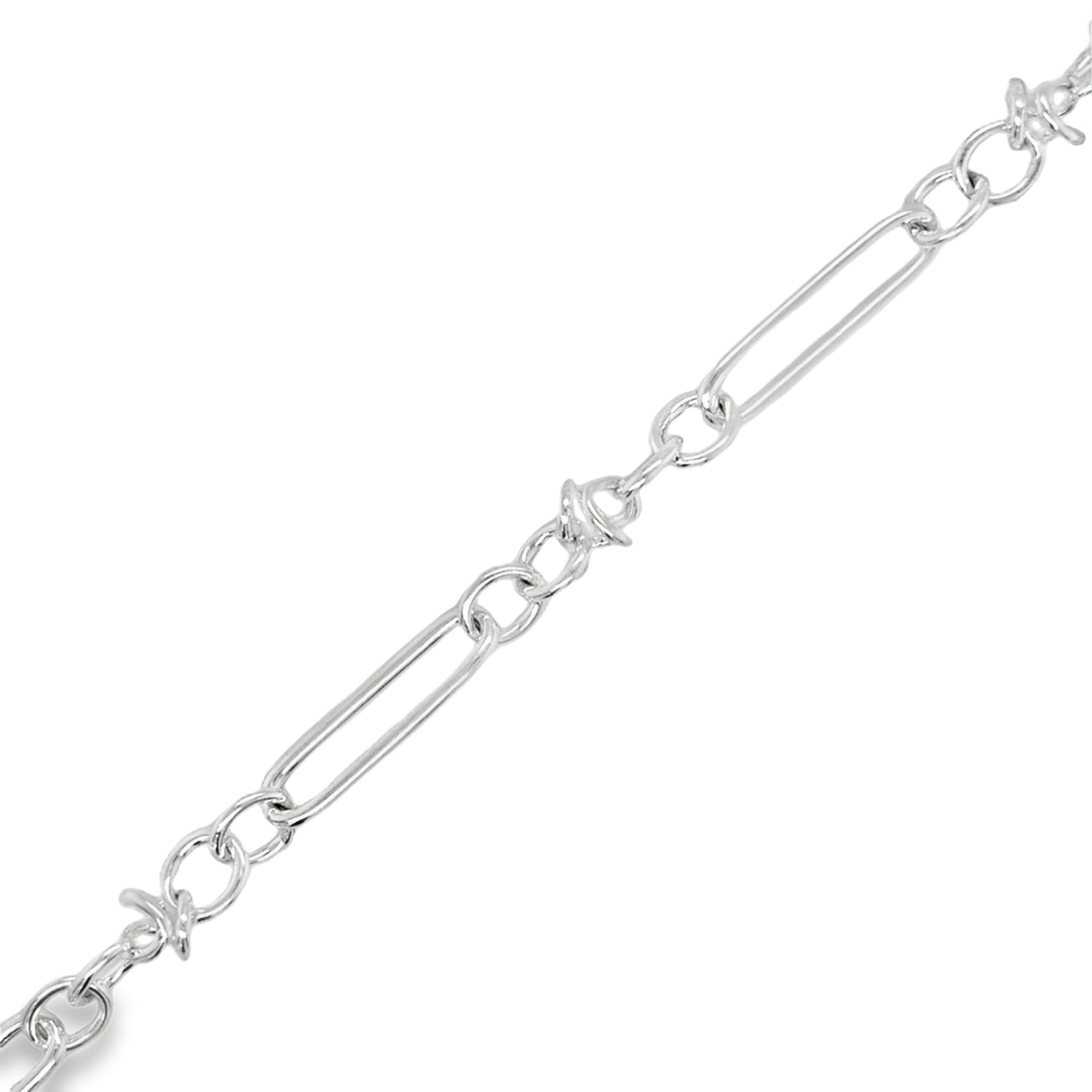 Sterling Silver Long Oval Link Bracelet 7.5"