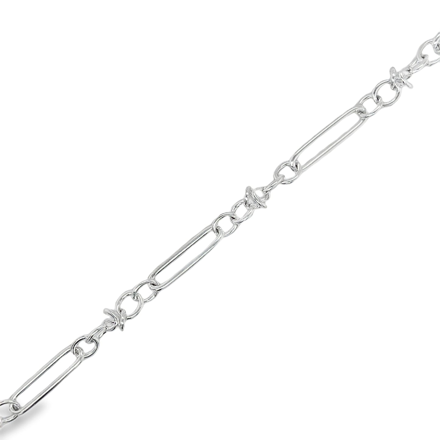 Sterling Silver Long Oval Link Bracelet 7.5"