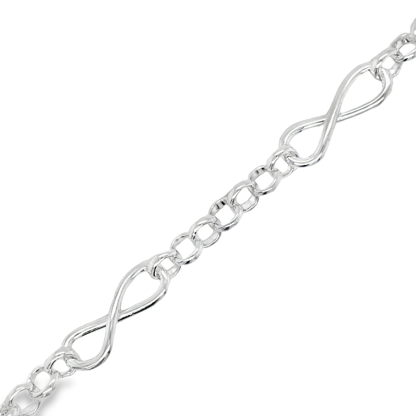 Sterling Silver Infinity Belcher Link 7.5"