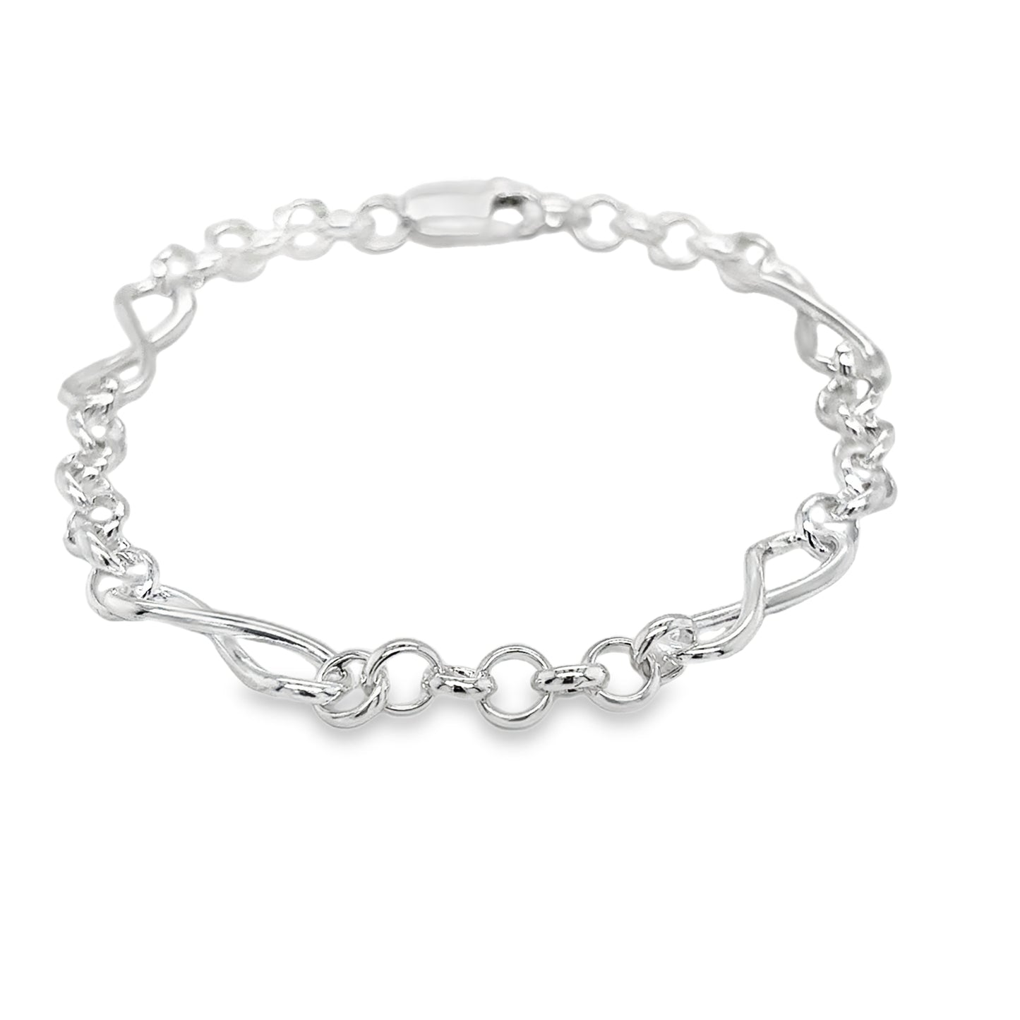 Sterling Silver Infinity Belcher Link 7.5"