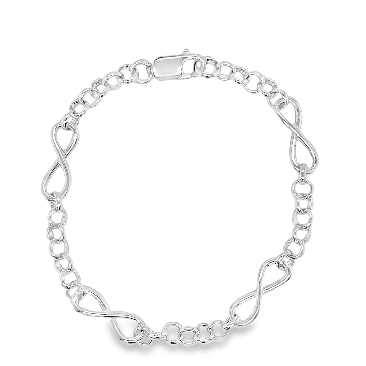 Sterling Silver Infinity Belcher Link 7.5"