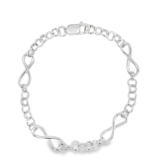 Sterling Silver Infinity Belcher Link 7.5"