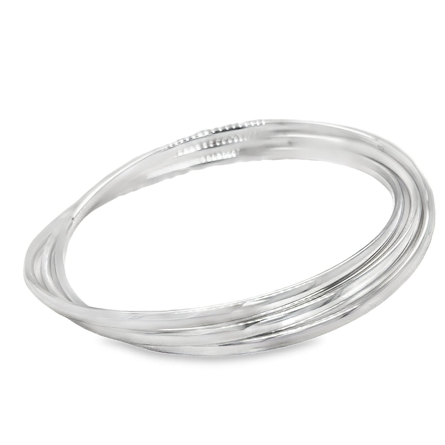 Sterling Silver Three Row Bangle