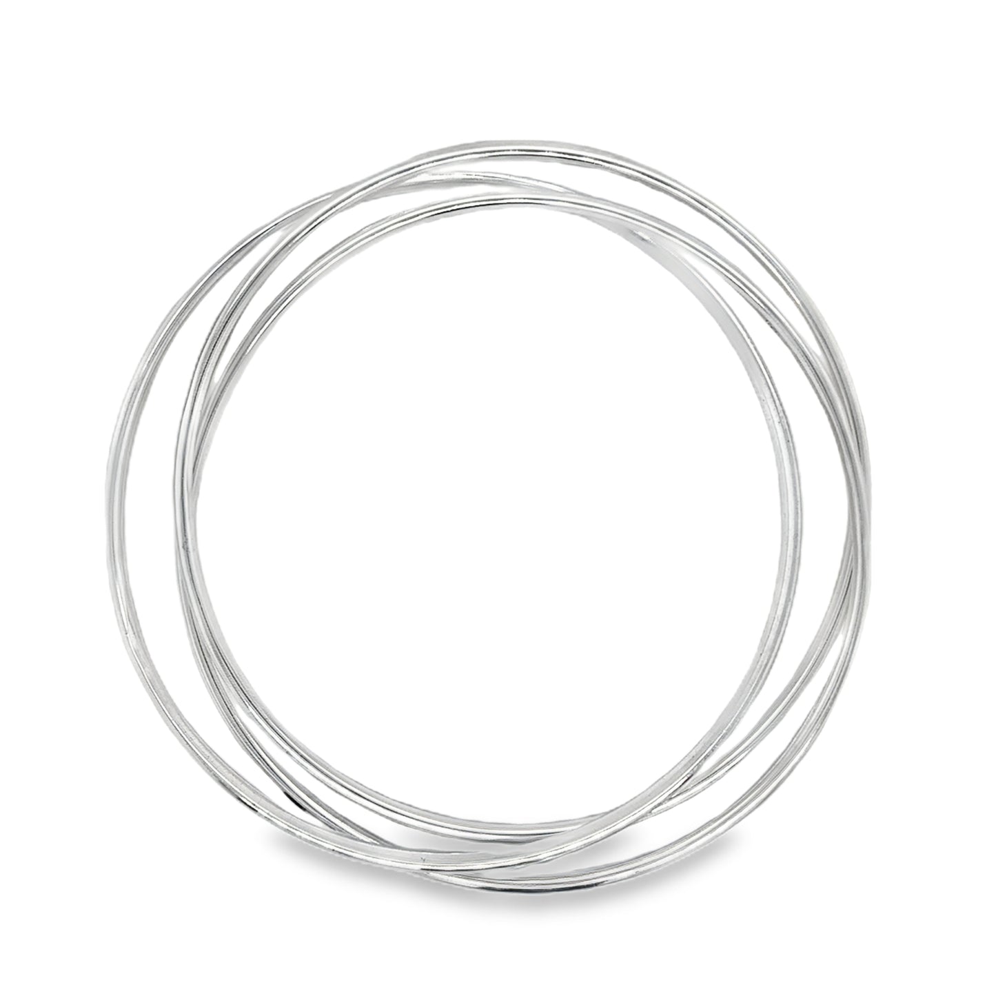 Sterling Silver Three Row Bangle