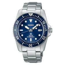 Gents Stainless Steel Seiko Prospex Blue Solar Diver's Watch