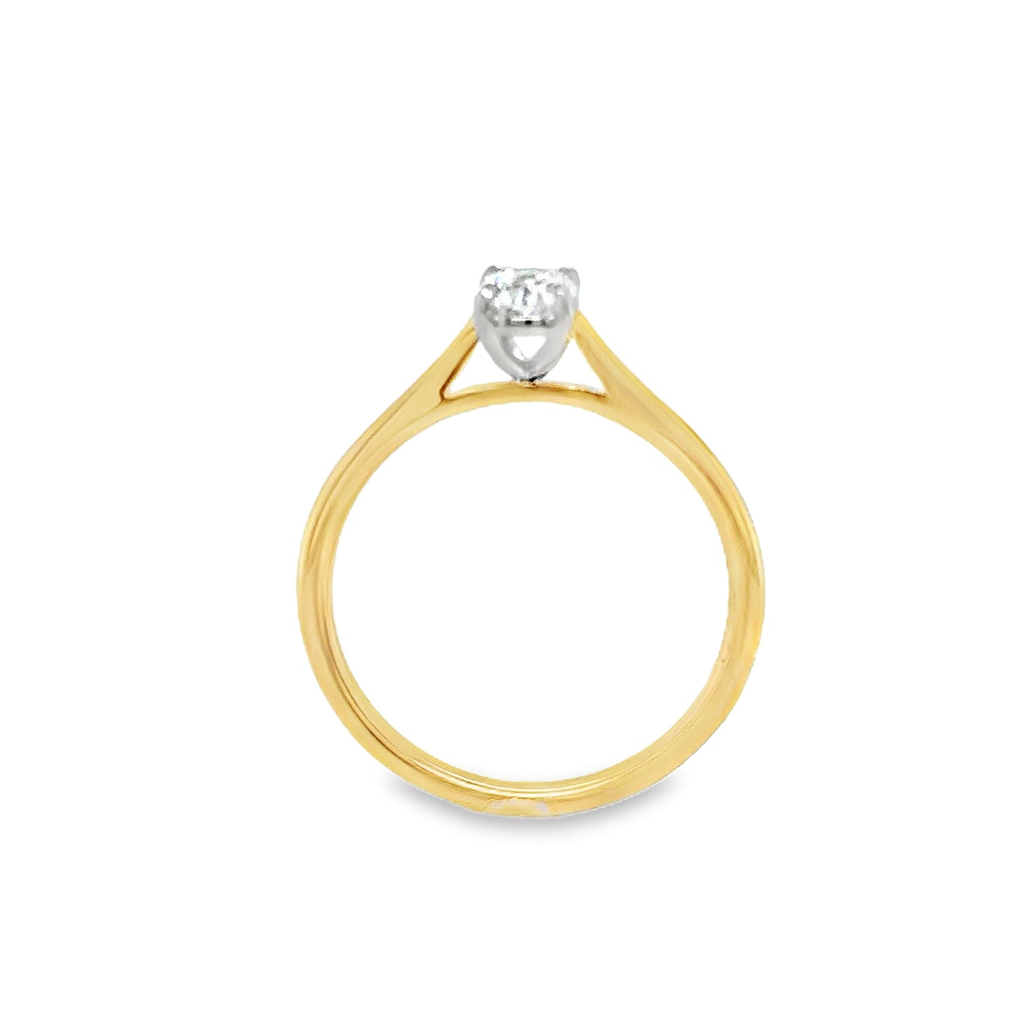 9ct Yellow Gold Oval Soltiaire Diamond Ring .50ct