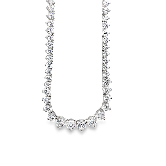 Sterling Silver 4mm - 6mm Graduated Tennis Necklet