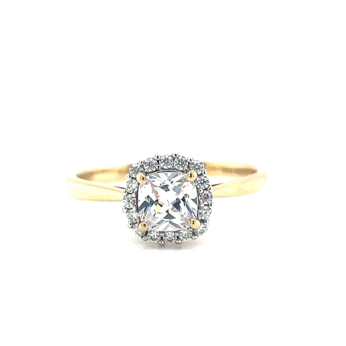 9ct Cush Clus CZ Dress Ring