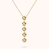 Bronzallure Gold Plated Polsihed 5 Concave Circle Drop Pendant