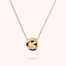 Bronzallure Gold Plated Polsihed Concave Circle Pendant