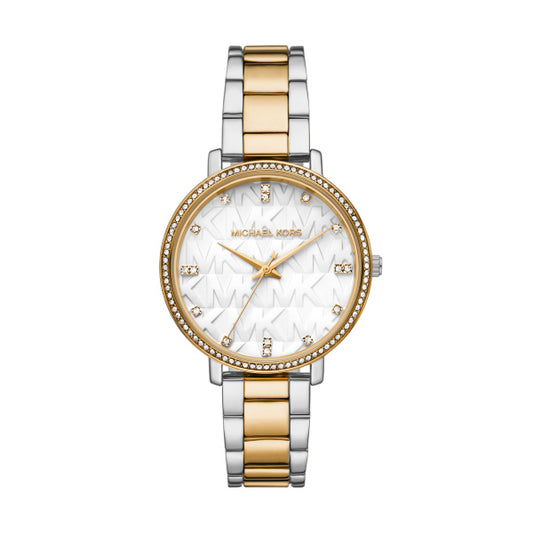 Ladies Michael Kors Pyper White Dial CZ Bezel