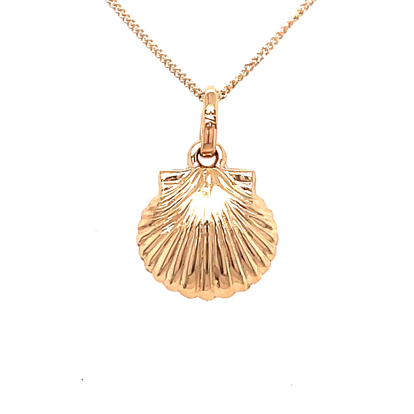 9ct Yellow Gold CZ Set Shell Pendant