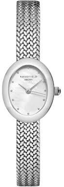 Ladies Rosefield Mini Oval Silver Mother of Pearl Dial