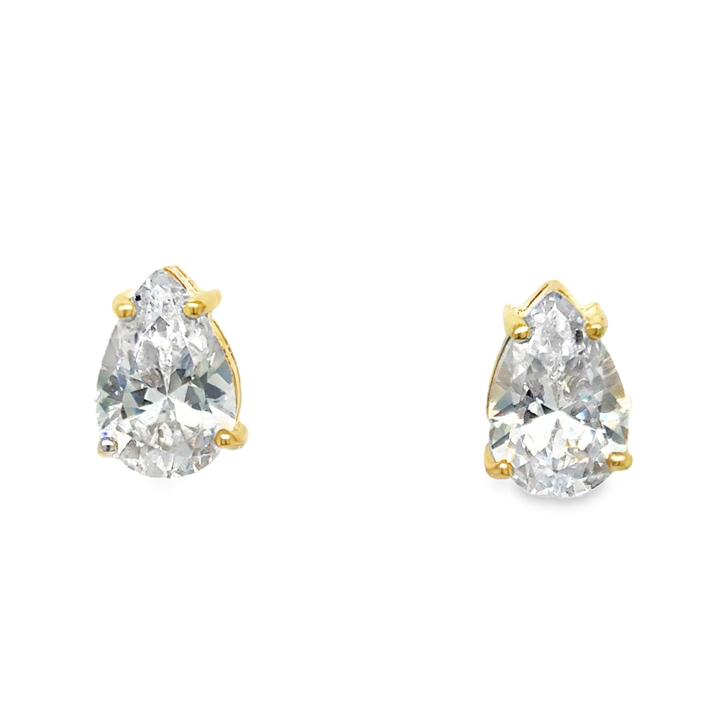 9ct CZ Pear Stud Earrings