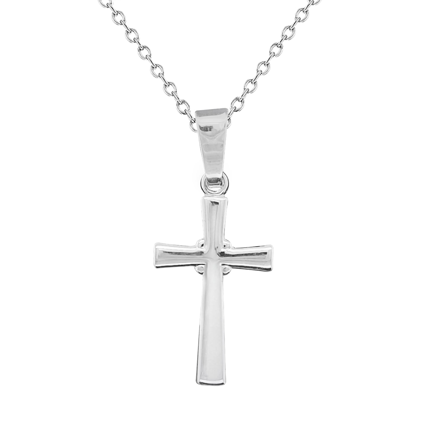 Sterling Silver Polished Gents Cross Pendant 25x15mm