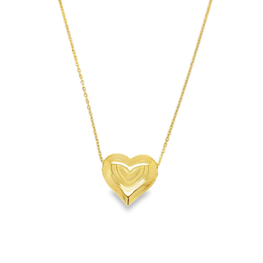 9ct Polished Heart Necklet