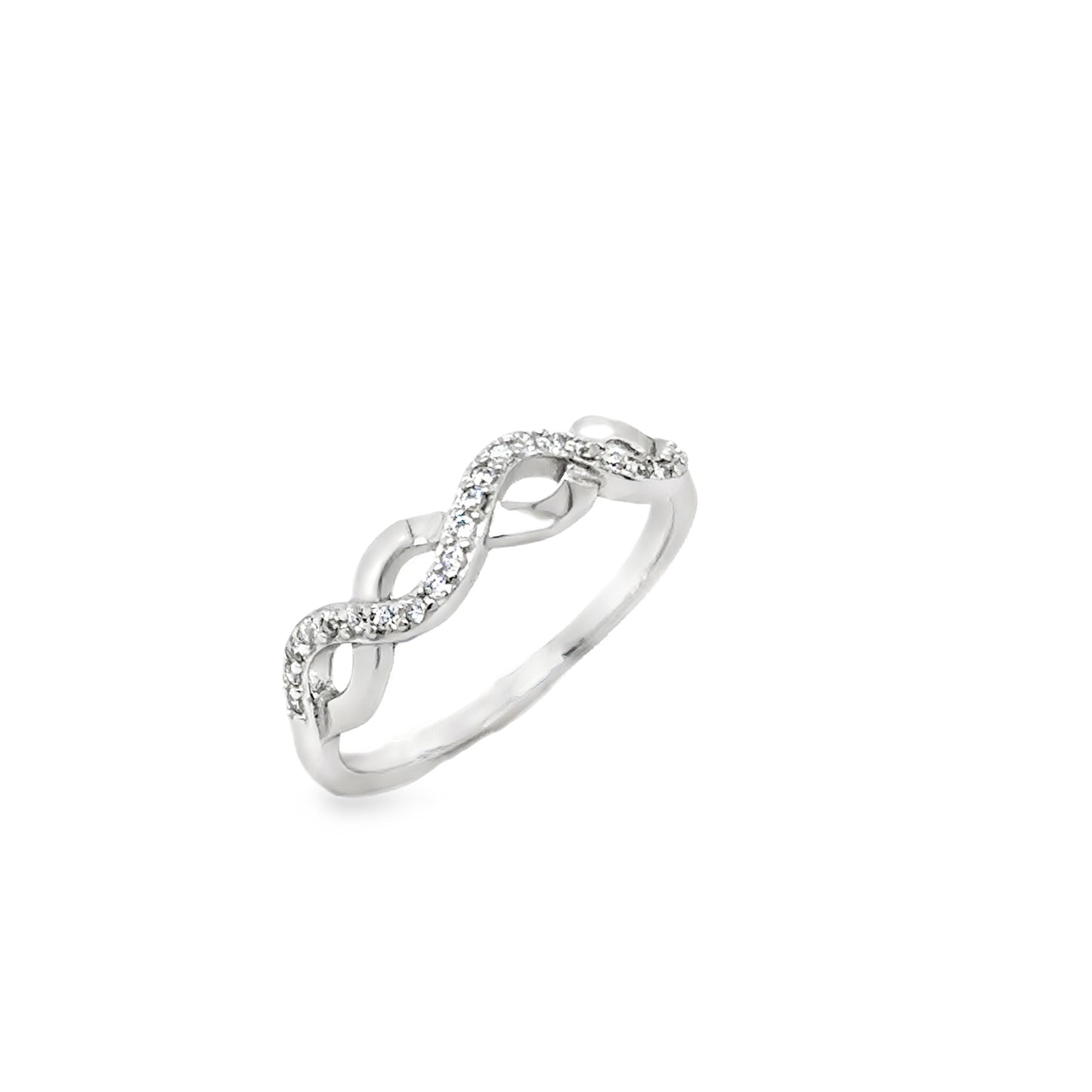 Sterling Silver CZ Chain Link Band