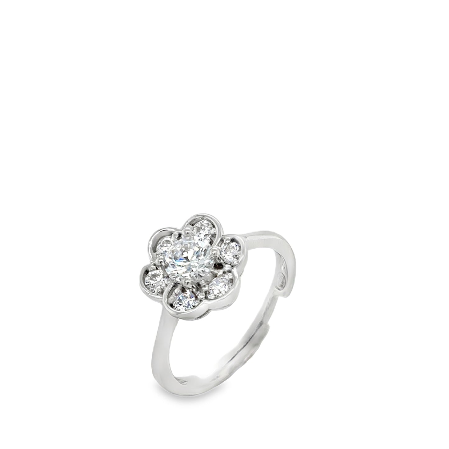Sterling Silver CZ Flower Ring