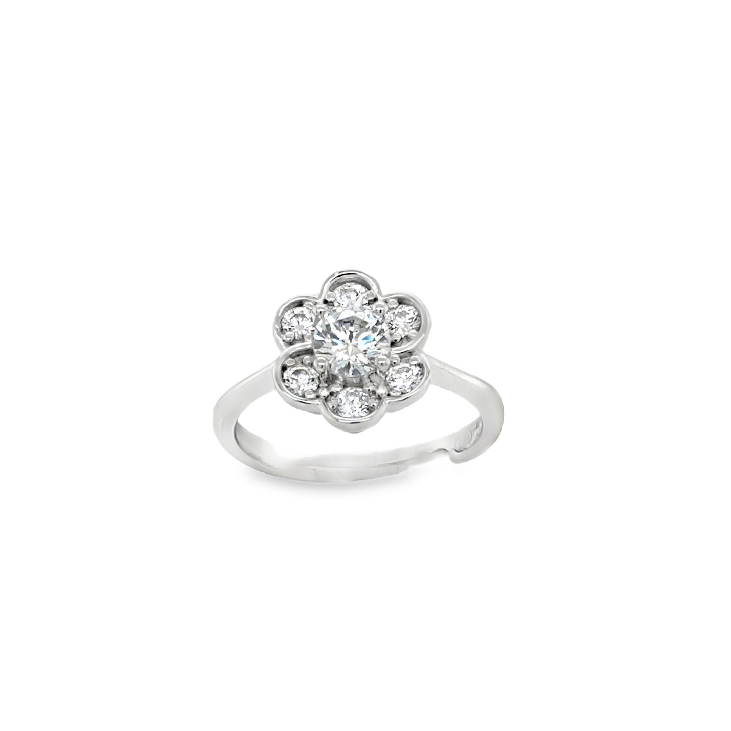 Sterling Silver CZ Flower Ring