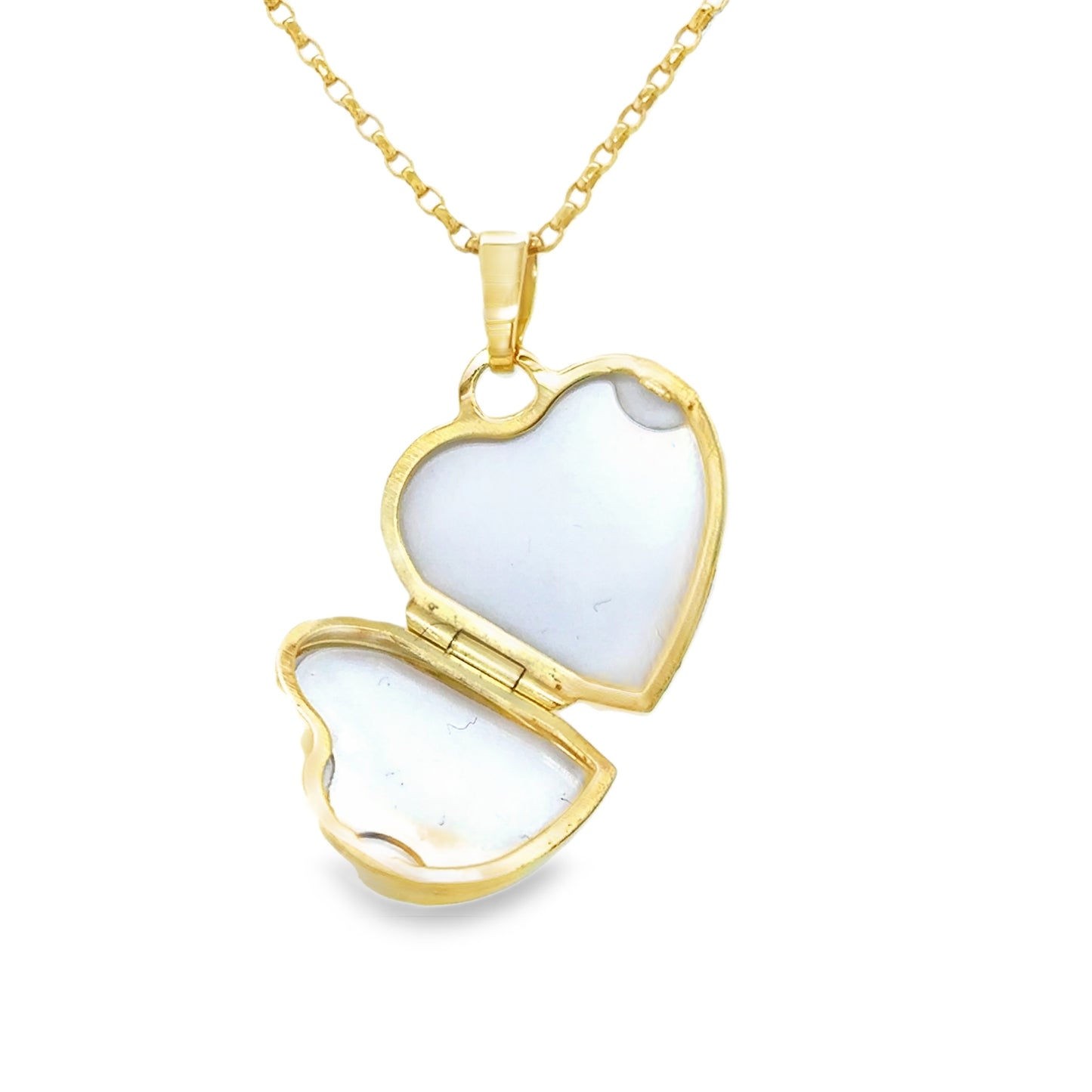 9ct Heart Locket With Diamond Corner .01ct