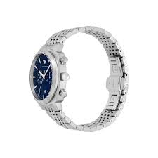 Gents Armani Stainless Steel Blue Dial Chronograph Watch 40mm