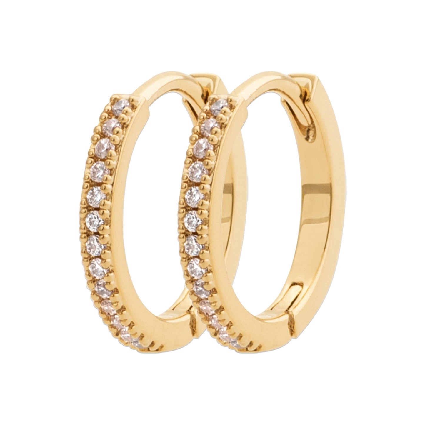 Burren 18ct Gold Plated Don't Believe the Hype CZ Huggy Earrings