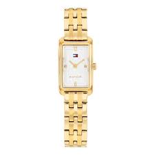 Ladies Rolled Gold Tommy Hilfiger Madison Rectangular Watch