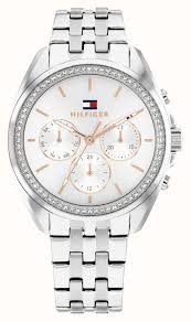 Ladies Tommy Hilfiger Mellie CZ Bezel Chronograph Watch